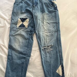 Free People Patchwork Jeans